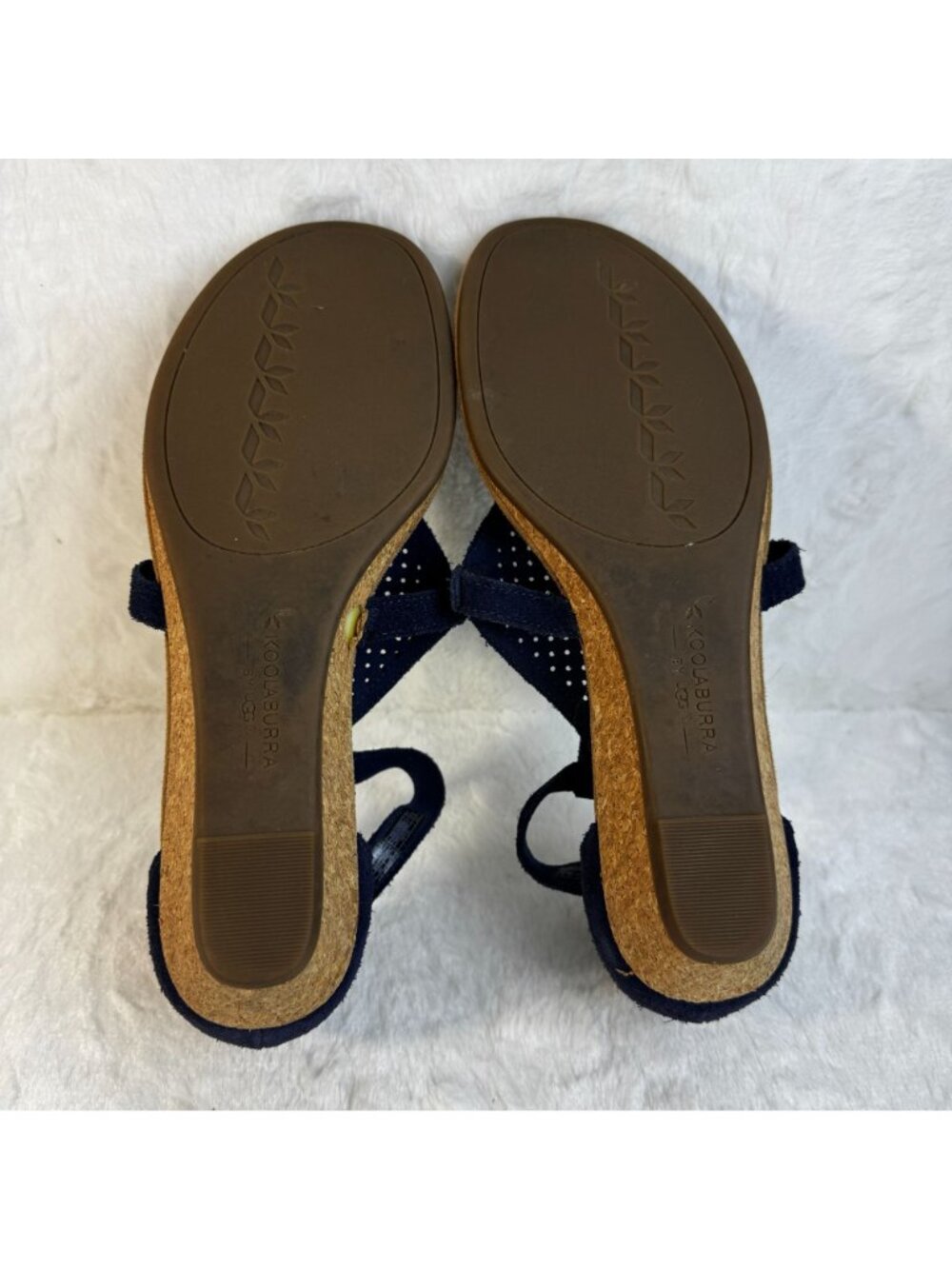 Koolaburra By UGG Womens Briona Wedge Sandal Insignia Blue Size US 9 Cork Suede - Picture 5 of 11